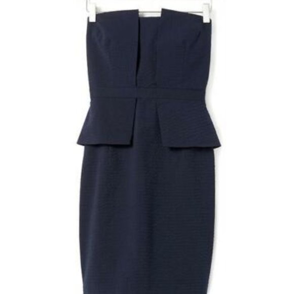 Banana Republic Seersucker Strapless Peplum Dress - Picture 4 of 4